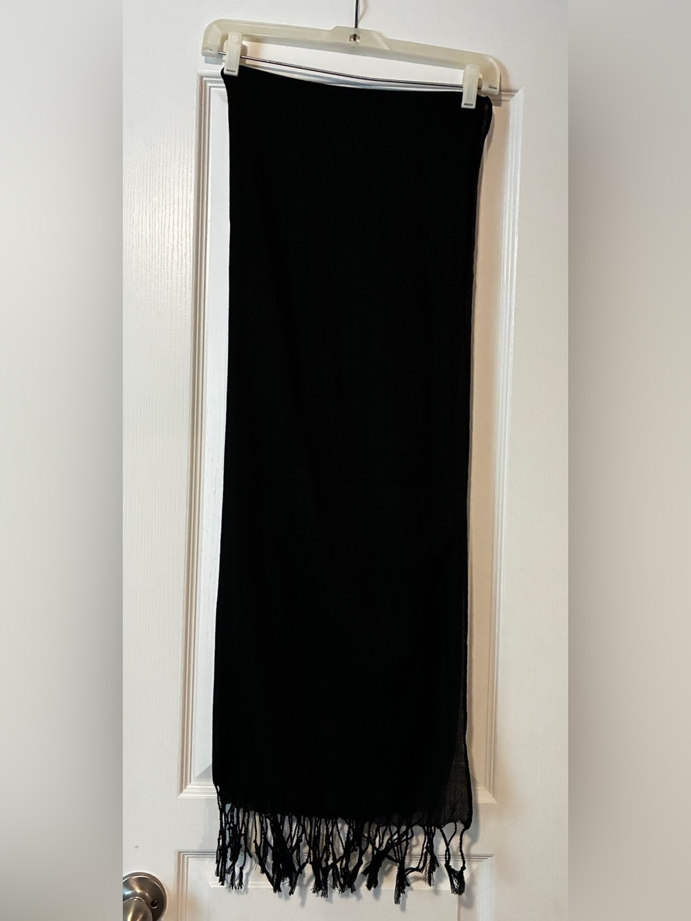 Black Fringe Scarf Wrap - Elegant Everyday Layering